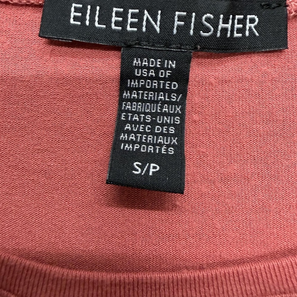 Eileen Fisher Shirt Women S Melon Pink Crew Neck Short Sleeve Viscose Jersey Tee - Picture 3 of 7
